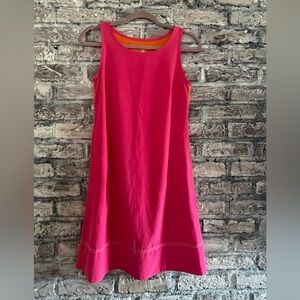 Title Nine Colorblock Daytrip Pink/Orange Sleeveless Dry-fit Dress with pockets